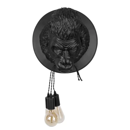 Бра Gorilla 10178 Black LOFT IT без плафона на 3 лампы, основание чёрное в стиле современный обезьяна фото 3