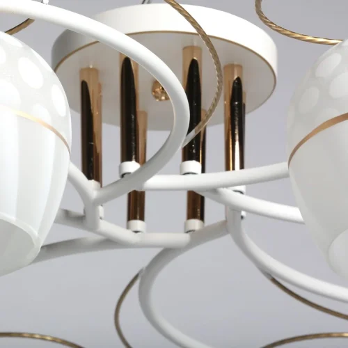 Люстра потолочная Грация 677012908 DeMarkt белая на 8 ламп, основание белое в стиле современный фото 9