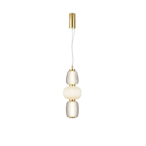 Светильник подвесной LED Pattern MOD267PL-L28G3K Maytoni белый прозрачный 1 лампа, основание золотое в стиле современный арт-деко 
