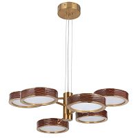 Люстра подвесная LED Riviera 5450/99LB Odeon Light белая на 1 лампу, основание латунь в стиле классический современный 