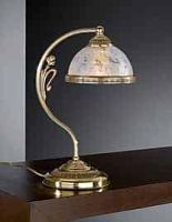Настольная лампа P 6302 P Reccagni Angelo белая 1 лампа, основание золотое металл в стиле классика 