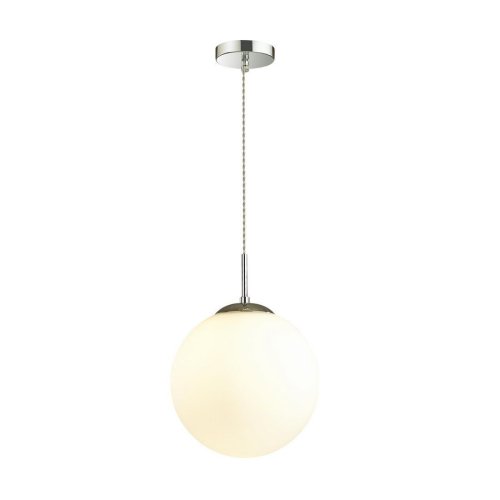 Светильник подвесной Summer 4543/1 Lumion белый 1 лампа, основание хром в стиле современный шар