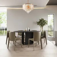 Люстра на штанге Sorrento-5509 375509/6/300/390 GD Arte Milano прозрачная на 6 ламп, основание золотое в стиле современный 