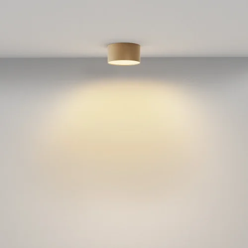 Светильник накладной LED Zon C032CL-12W2.7K-RD-MG Maytoni белый на 1 лампу, основание матовое золото в стиле современный хай-тек круглый фото 4