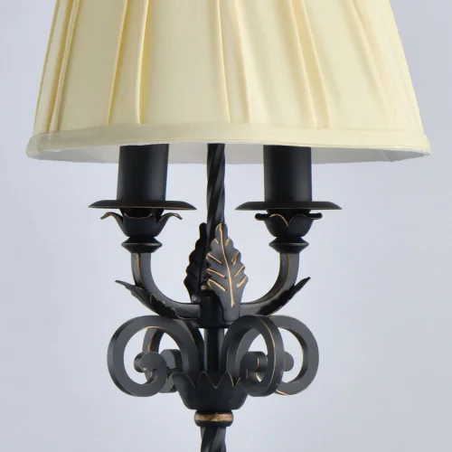 Настольная лампа Виктория 401030702 Chiaro бежевая 2 лампы, основание чёрное металл в стиле кантри  фото 4