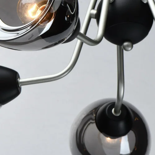 Люстра потолочная Вита 220012605 DeMarkt чёрная серая на 5 ламп, основание серебряное в стиле современный  фото 8