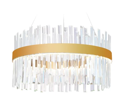Люстра подвесная LED TR5010 Ambrella light прозрачная на 1 лампу, основание золотое в стиле классический современный 