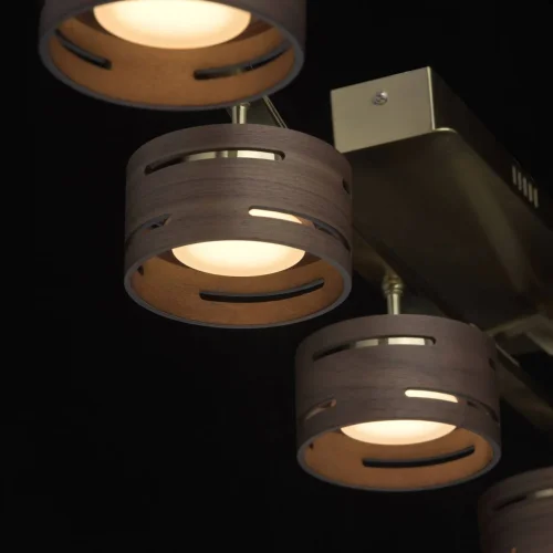 Светильник потолочный LED Чил-аут 725011006 DeMarkt коричневый 6 ламп, основание золотое в стиле хай-тек  фото 8