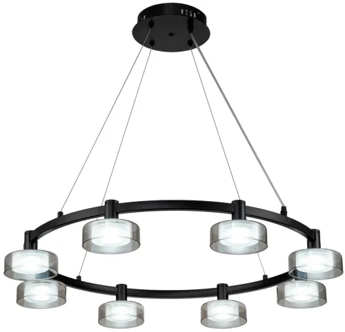 Светильник подвесной LED с пультом Gloze 4009/02/08P Stilfort серый чёрный 1 лампа, основание чёрное в стиле современный с пультом фото 2