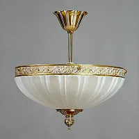 Люстра на штанге  NAVARRA 02228/35 PL WP AMBIENTE by BRIZZI белая на 5 ламп, основание бронзовое в стиле классика 