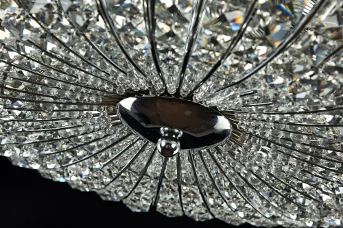 Люстра хрустальная Broche DIA902-06-N Maytoni прозрачная на 6 ламп, основание хром в стиле современный фото 7