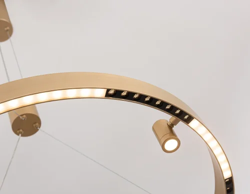 Светильник подвесной LED FL5846 Ambrella light золотой 1 лампа, основание золотое в стиле современный хай-тек кольца фото 7