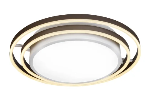 Люстра потолочная LED с пультом Summery B6308-101W/620 WH iLedex белая на 1 лампу, основание чёрное в стиле современный хай-тек с пультом кольца