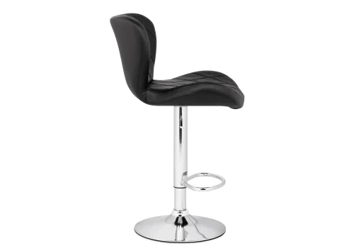 Барный стул Porch black / chrome 15507 Woodville, чёрный/искусственная кожа, ножки/металл/хром, размеры - *1100***470*530 фото 3