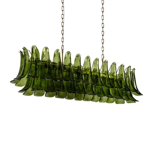 Люстра подвесная Лилу / Lilou 10600/1200R Olive LOFT IT зелёная на 18 ламп, основание бронзовое в стиле фото 3 Люстра подвесная Лилу / Lilou 10600/1200R Olive LOFT IT зелёная на 18 ламп, основание бронзовое в стиле фото 3