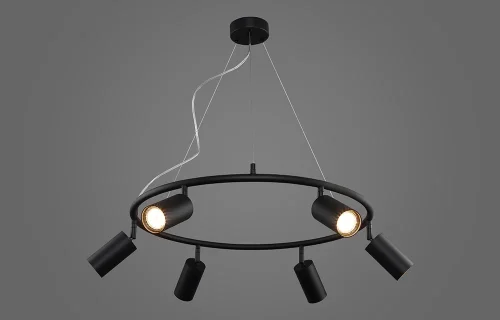 Светильник подвесной CLT 015C6 D600 BL Crystal Lux чёрный 6 ламп, основание чёрное в стиле современный  фото 3