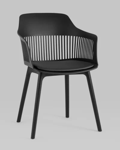 Стул Crocus с подушкой пластик черный сиденье УТ000035178 Stool Group, чёрный/экокожа, ножки/пластик/чёрный, размеры - ***** фото 2