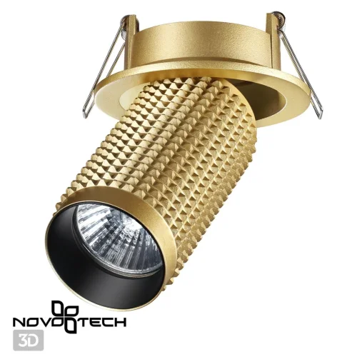 Светильник точечный Mais 370747 Novotech золотой на 1 лампу, основание золотое в стиле современный хай-тек фото 3