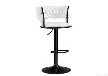 Барный стул Lotus white / black 15682 Woodville, белый/велюр, ножки/металл/чёрный, размеры - *1140***520*500
