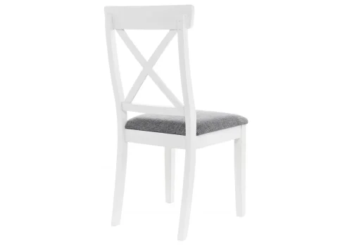 Деревянный стул Bern butter white / grey 11768 Woodville, серый/ткань, ножки/дерево/белый, размеры - ****460*530 фото 4