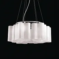 Люстра подвесная Onde SL117.503.06 ST-Luce белая на 6 ламп, основание серебряное в стиле современный 
