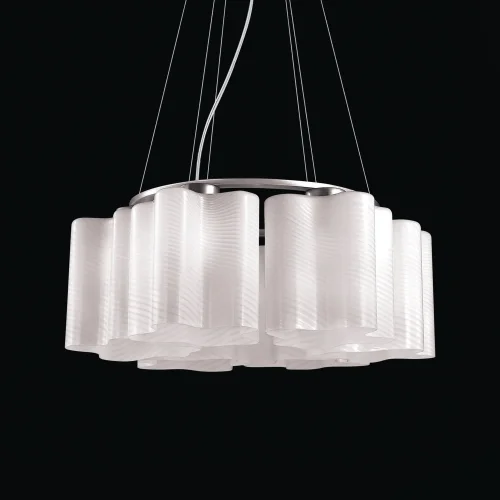 Люстра подвесная Onde SL117.503.06 ST-Luce белая на 6 ламп, основание серебряное в стиле современный 