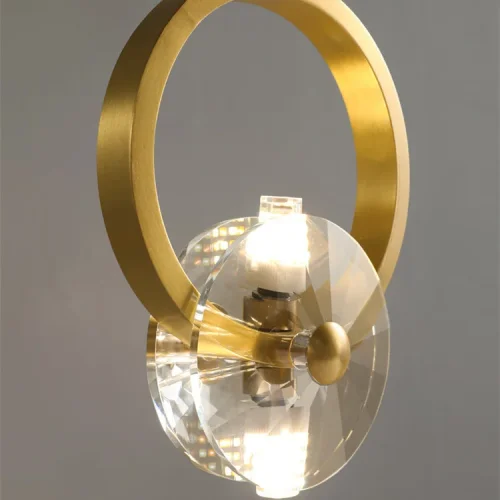 Светильник подвесной ADONICA brass 186802-23 ImperiumLoft прозрачный на 2 лампы, основание латунь в стиле современный арт-деко фото 5