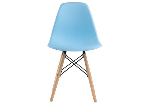 Пластиковый стул Eames PC-015 blue 11898 Woodville, голубой/, ножки/массив бука дерево/натуральный, размеры - ****460*520 фото 4