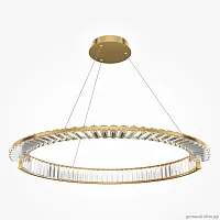 Люстра подвесная LED Krone P097PL-L45BS3K Maytoni прозрачная на 1 лампа, основание латунь в стиле современный кольца