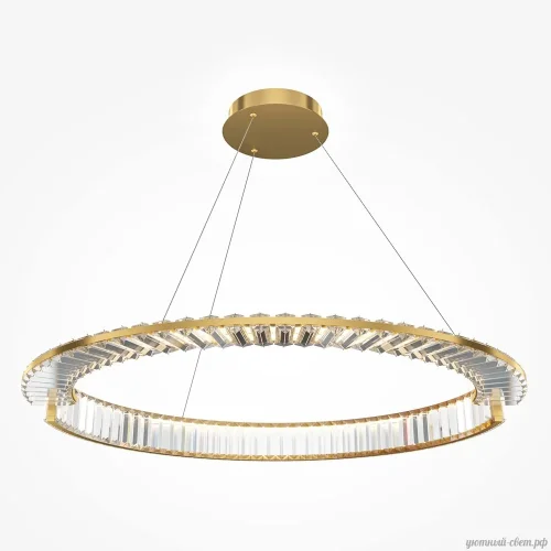 Люстра подвесная LED Krone P097PL-L45BS3K Maytoni прозрачная на 1 лампа, основание латунь в стиле современный кольца