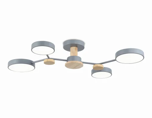 Люстра потолочная LED FL4859 Ambrella light серая на 1 лампу, основание серое в стиле хай-тек 