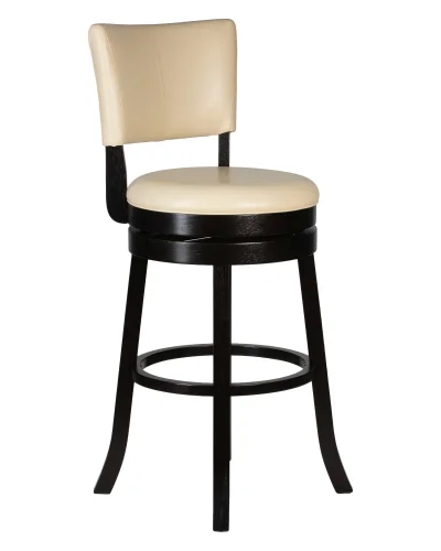Вращающийся полубарный стул 4090-LMU JOHN COUNTER, цвет сиденья кремовый, цвет дерева капучино Dobrin, кремовый/экокожа, ножки/дерево/капучино, размеры - ****430*495 фото 2