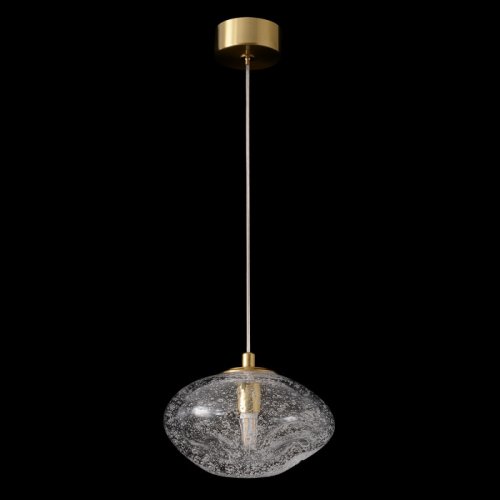 Светильник подвесной FORMLESS SP1 TRANSPARENT Crystal Lux прозрачный на 1 лампу, основание золотое в стиле современный выдувное фото 2