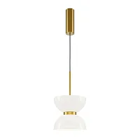Светильник подвесной LED Kyoto MOD178PL-L11G3K Maytoni белый 1 лампа, основание золотое в стиле современный арт-деко 