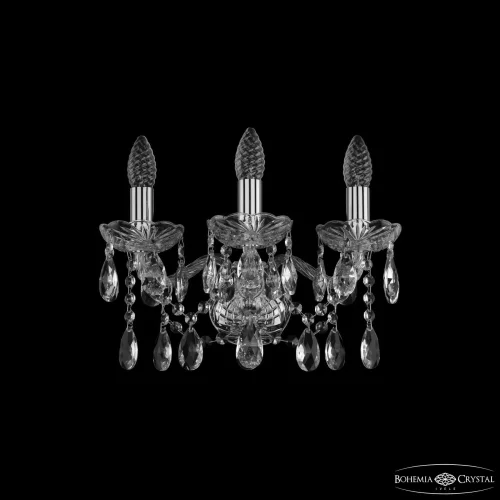 Бра 1413B/3/141 Ni Bohemia Ivele Crystal без плафона на 3 лампы, основание прозрачное никель в стиле классический sp