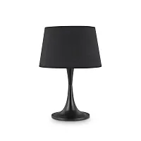 Настольная лампа LONDON TL1 BIG NERO Ideal Lux чёрная на 1 лампу, основание чёрное металл в стиле современный 