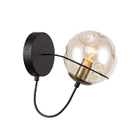 Бра Grana 2202-1W F-promo янтарный прозрачный 1 лампа, основание чёрное в стиле классический современный 