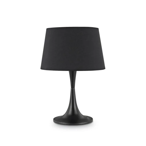 Настольная лампа LONDON TL1 BIG NERO Ideal Lux чёрная на 1 лампу, основание чёрное металл в стиле современный 
