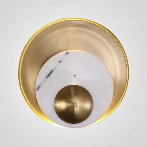 Бра Ginger Jagger Pearl WALL LAMP round gold 144378-22 ImperiumLoft белый на 1 лампу, основание латунь в стиле современный 