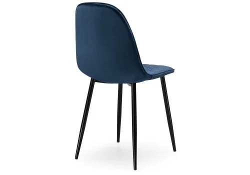 Стул на металлокаркасе Capri dark blue / black 11947 Woodville, синий/вельвет, ножки/металл/чёрный, размеры - ****450*510 фото 4