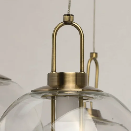 Светильник подвесной LED Крайс 657011307 DeMarkt прозрачный 7 ламп, основание бронзовое в стиле современный шар фото 14