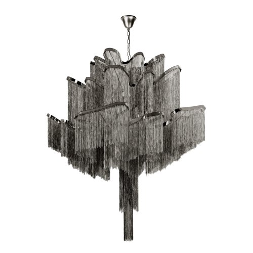 Люстра подвесная Стим / Stream 10208/800 Gunmetal LOFT IT серая никель на 12 ламп, основание серое никель в стиле арт-деко цепочки Люстра подвесная Стим / Stream 10208/800 Gunmetal LOFT IT серая никель на 12 ламп, основание серое никель в стиле арт-деко цепочки