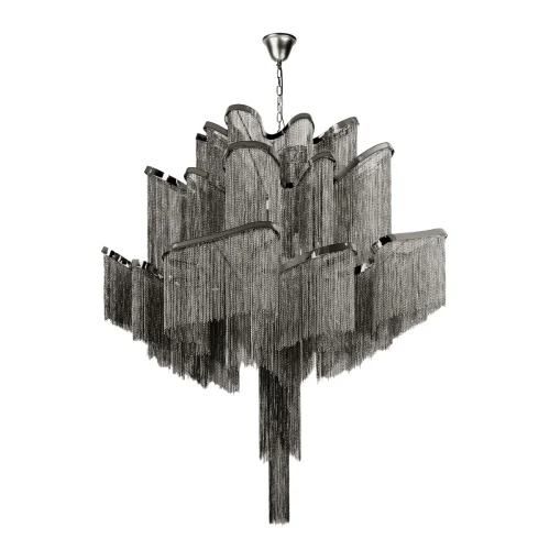 Люстра подвесная Стим / Stream 10208/800 Gunmetal LOFT IT серая никель на 12 ламп, основание серое никель в стиле арт-деко цепочки