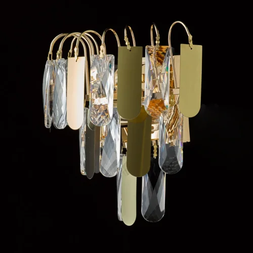 Бра Бриз 111023402 DeMarkt прозрачный на 2 лампы, основание золотое в стиле арт-деко классический  фото 2