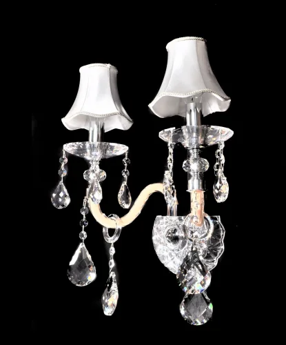 Бра Denica LDP 66249-2 Lumina Deco серебряный на 2 лампы, основание прозрачное хром в стиле классический 
