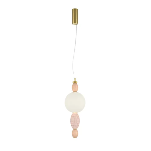 Светильник подвесной LED Adore MOD297PL-L12BS3K Maytoni белый разноцветный на 1 лампу, основание латунь в стиле арт-деко современный шар выдувное