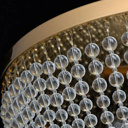 Люстра потолочная хрустальная Бриз 111012610 MW-Light прозрачная на 10 ламп, основание золотое в стиле классика  фото 6