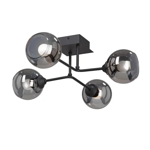Люстра потолочная V4795-1/4PL Vitaluce чёрная серая на 4 лампы, основание чёрное в стиле хай-тек Люстра потолочная V4795-1/4PL Vitaluce чёрная серая на 4 лампы, основание чёрное в стиле хай-тек