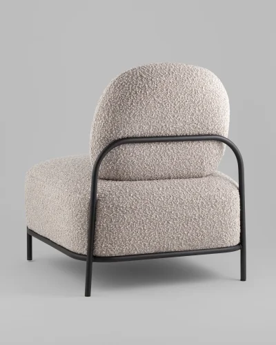 Кресло Стоун new ткань букле серо-бежевый УТ000039996 Stool Group, серый/букле, ножки/металл/чёрный, размеры - *****мм фото 5