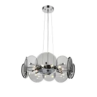 Люстра подвесная Сина (Siena) VL3223P10 Vele Luce серая чёрная на 10 ламп, основание хром в стиле классический Люстра подвесная Сина (Siena) VL3223P10 Vele Luce серая чёрная на 10 ламп, основание хром в стиле классический